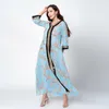 エスニック服2021到着イスラム教徒のローブ女性Abayaファッションスパンコール刺繍カフンイスラムムエイドラマダンカフ族フェムメパーティードレス