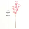 5pc/lot Cherry Blossoms Tree Artificial Flowers 3 Fork Sakura Flowers Branch Silk DIY Home Wedding Background Wall Decoration 210624