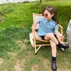 Verão meninas temperamento cor sólida camisas de manga curta camisas coreanas chique de volta fino tops roupas 210615