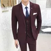 スーツの男性秋と冬の新しい英国スタイルの大規模なサイズの格子縞のスーツフォーマルウェアギフトシングルブレストメンズウェディングスーツ