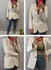 Fitaylor primavera outono escritório senhoras blazer jaqueta mulheres um botão cor sólido terno casaco elegante moda outwear com cinto 211006