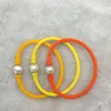 Natural Real White Fresh Water Pearl 11-12mm Silicone Rubber Band Bracelet Women Girl Men Jewelry