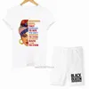 Melanin Women Print T-shirts et shorts Set Summer Je suis une reine forte deux pièces sexy pour Girldrop Ship Women039s Tshir3429768