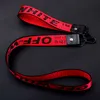 Fashion Canvas Woven Printing KeyChain Mobiltelefoncertifikat LANYARD CAR KEY CHAIN ​​RING ACCCHORTORIES KEYFOB