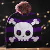 Led Halloween Knitted Hats For Pumpkin Acrylic skull cap Kids Baby Moms Warm Beanies Crochet Winter Caps party decor gift ZZD8869