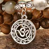 Beaded Strands Charm Rosary OM Bracelet Men Jewelry Vintage Tibetan Silver Buddhist Prayer Meditation Yoga For Women Fawn22