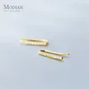 Glänzender Zirkon U-förmiger Ohrstecker für Frauen 925 Sterling Silber Goldfarbe Geometrischer Ohrstift Modeschmuck 210707