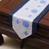 Stolt Rose Chinese Style Satin Table Runner Cloth Heminredningsflagga med Tassel Creative Cover 210708