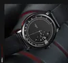 Yazole moda criativa dial especial turntable design masculino relógio inteligente esportes mundo relógios pulseira de couro oco para fora masculino wri202c
