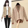 Brand ashion V-neck long-sleeved cotton knit sweaters women cardigan loose casual jacket sweater women's clothing women's Knit Coats Size S-4XL