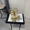 Sexiga kvinnor Högklackat Rivar Sandal Studs Plattform Skor Mode Ladies Wedge Sandaler 12cm Storlek 34-40 med låda XX-0160