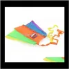 Nyhetsartiklar Portable Folding Pocket Flying Kite Kid Toy Storage Case Outdoor Sport Children Present Multicolor Enkel små drakar T9317679