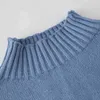 Tricoté chaude pull femme pour automne hiver dames femmes manches longues femmes col roulé tricot pull-oeuvre bleu Jumper 210421