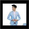 Mens Suits Blazers Ropa De Hombre Formal Button Casual Coat Solid Color Cotton Blazer Suit Wedding Business Jacket Size M To 3Xl1 Oljc Lvvdn