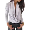 Kobiety Office Lady Tops i Bluzki V-Neck z długim rękawem Damskie ubrania Plus Size Shirt Streetwear Bluzka Femme