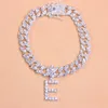 Pendant Crystal Hip Hop 26 Letter Anklets hela för kvinnor Män Bling Foot Cuban Link Anklet Armband Chunky Iced Out Jewelry250U