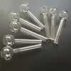 Cachimbos de 4 polegadas 10 cm Vidro Pyrex transparente Queimador de óleo Queima de tubo Grandes tubos Pontas de unhas