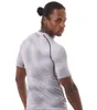 T-shirt da uomo con stampa serpente ad asciugatura rapida collant T-shirt da allenamento da corsa a maniche corte abbigliamento fitness maglietta traspirante e assorbente del sudore