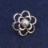 Pins, Brooches Small Camellia Floral For Women Hollow Flower Pearl Collar Pin Needle Cardigan Shawl Scarf Buckle Jewelry Accessories