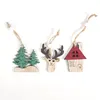 3pcs / pack julbil med trädprydnader Trä Juldekoration för Xmas Tree Ornament Party Kids Gift GGB2358