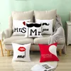 Cushion/Decorative Pillow Fuwatacchi Valentine's Day Gift Cover Mr Mrs Words Cushion Printed Throw Pillowcase For Home Sofa Decorative