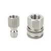 Car Washer Adapters - wholesale 3/8 Inch Stainless Steel Male and Female Quick Connector Kit