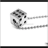 Necklaces & Pendants Drop Delivery 2021 Dice Pendant Stainless Steel Necklace Personality Male Men Titanium Jewelry Gobec