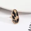 leopard print White Blue Abalone Shell Paper Rings Fashion Gold Color Punk Street Jewelry Ring for Women