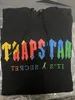 パーカー Trapstar レインボータオル刺繍デコードフード付きスポーツウェア男性と女性のスポーツウェアスーツジッパーズボン