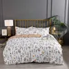 Folha moderna impressa conjuntos de cama nórdico lençóis lençóis folha xadrez stripe capa de edredão conjunto único casal rainha king king bedclothes 210706