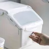 صندوق تخزين الأرز 10 كيلوجرام مع قفل الختم غطاء غذاء حاوية الحبوب المحمولة لأواني المطبخ 2111107589572
