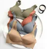 Cinoon Lateks Dikişsiz Sutyen Kadınlar Push Up Iç Çamaşırı Soğutma Toplamaları Şok Geçirmez Pad Kadın Intimate Moda Rahat Bralette 211217
