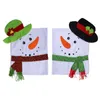 1 pc Snowman Christmas Decor Xmas Cap Sets Dinner Table Hat Chair Back Covers For Home Accessories