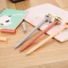 24 st Creative Cartoon Squirrel Neutral Pen Cute Learning Stationery Silicone Head Vattenbaserad Signatur Pen 210330