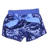 Bebê bebê lantejoulas shorts para meninas de verão cetim bowknot Calças curtas crianças boutique shorts childrens doces