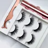 3Pairs Magnetic Eyelashes False Lashes +Liquid Eyeliner +Tweezer eye makeup set 3D magnet IN STOCK