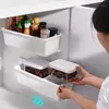 Кухонное хранение Организация Настенный Коробка Стойка Полка Шкаф Холодильник Организатор Push-Pult Шкаф