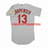 Erkekler Kadınlar Matt Carpenter Gray Jersey Nakış Yeni Beyzbol Formaları