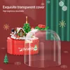 Dekoracje świąteczne Ozdoby Muzyczne Pudełko Zabawki Bawonne Snowing Santa Claus Snowman Candy House DIY Model Building Zabawki Rok 2021