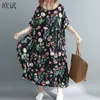 Grande taille 4xl 5xl imprimé fleuri coton tenue décontractée été fleur Boho vêtements de plage pour les femmes lâche longues dames robes