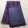 5Yards/Lot High Quality Royal Blue African Cotton Fabric Embroidery Match Crystal French Mesh Lace For Dressing PL31600