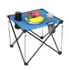 2022 Vardagsrumsmöbler Oxford Cloth Steel Square Outdoor Folding Table Blue