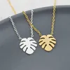 Hawaii Beach Palm Tree Stainless Steel Chain Necklace Gold Color Coconut Tree Pendant Necklace Fashion Surfer Jewelry For Women Y0301