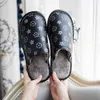 Bambini Bambini Vintage Retro PU pantofole invernali in pelle ragazze scarpe invernali per ragazzi peluche foderato in pile scivoli caldi casa sandales indoor pantofola G98LYLL