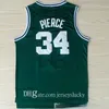 Мужская # 34 Paul Pierce трикотажные изделия белый зеленый штат Индиана Sycamores 33 # Ларри птица Джерси 20 # Рэй Аллен 5 Кевин Гарнетт 100% Швы Джерси