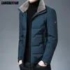 トップグレードの冬のブランドカジュアルなファッションの毛皮の襟ダウンジャケットの男性パーカー厚い暖かいウインドブレーカーコートメンズ服211214