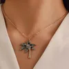 Ohrringe Halskette Schmuck Sets Kreative Kokospalme Zirkon Set Für Frauen Halsketten Anhänger Zwei-stück Tropical Earing J33