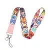 10 pz/lotto J2782 Animali Del Fumetto Del Mondo Keychain chiavi Distintivo ID Corda Del Telefono Mobile Regali Per Bambini Cordino Con Il Supporto di Carta Della Copertura