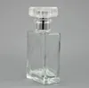 200pcs 30ml Square Clear Black Glass Perfume Atomizer Bottle 1oz Sprayer Refillable Transparent Travel Portable bottle SN1287