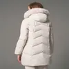 Women's down jacket and parka high quality white duck slim coat winter warm fur collar elegant women